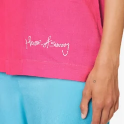 The Rose Tint Shirt Graphic-print Regular-fit Cotton And Linen-blend Shirt -Default Template 2 R04161068 AZALEA ALT05