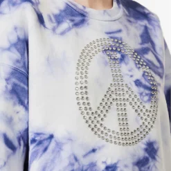 MOSCHINO Rhinestone-embellished Tie-dye Cotton Sweatshirt -Default Template 2 R04162984 FANTASYPRINTBLUE ALT04