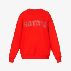 Crystal-embellished Logo-print Organic-cotton Sweatshirt