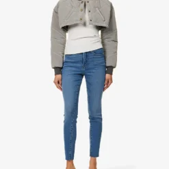 GOOD AMERICAN Good Legs Raw-hem Tapered High-rise Stretch-denim Jeans -Default Template 2 R04166605 INDIGO451 ALT02