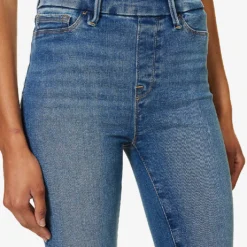 GOOD AMERICAN Pull On Straight Faded-wash Straight High-rise Stretch-denim Jeans 14 GOOD AMERICAN Pull On Straight Faded-wash Straight High-rise Stretch-denim Jeans -Default Template 2 R04166636 INDIGO490 ALT05