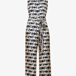 Platani Geometric-print Silk Jumpsuit