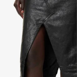 Tumble-grain Patch-pocket Regular-fit Leather Skirt -Default Template 2 R04167967 BLACK ALT05