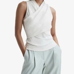 Reiss Eli Stretch-woven Wrap Top -Default Template 2 R04169178 CREAM ALT02