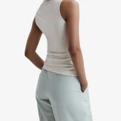 Reiss Eli Stretch-woven Wrap Top -Default Template 2 R04169178 CREAM ALT03