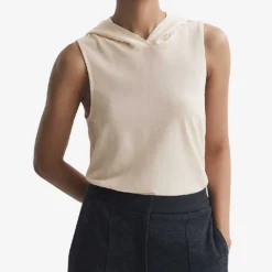 Reiss Hayley Hooded Stretch-woven Top -Default Template 2 R04169186 CREAM ALT02