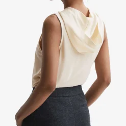 Reiss Hayley Hooded Stretch-woven Top -Default Template 2 R04169186 CREAM ALT03