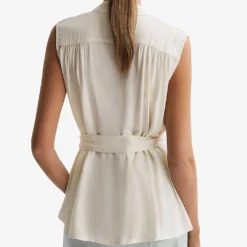 Reiss Romy Stripe-trim Stretch-woven Blouse 10 Reiss Romy Stripe-trim Stretch-woven Blouse -Default Template 2 R04169198 IVORY ALT03