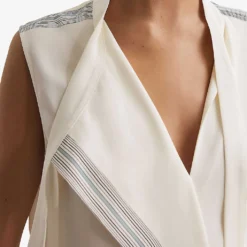 Reiss Romy Stripe-trim Stretch-woven Blouse 11 Reiss Romy Stripe-trim Stretch-woven Blouse -Default Template 2 R04169198 IVORY ALT04