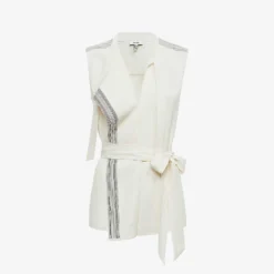 Reiss Romy Stripe-trim Stretch-woven Blouse