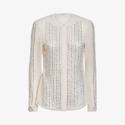 Reiss Robyn Rhinestone-embellished Woven Blouse