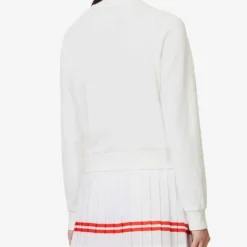 Sporty & Rich X Prince Logo-print Quarter-zip Cotton Sweatshirt -Default Template 2 R04173086 WHITERED ALT03