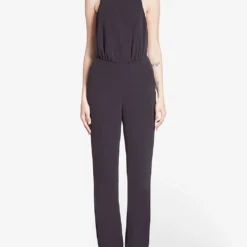 THE KOOPLES Chain-embellished Halter-neck Stretch-woven Jumpsuit -Default Template 2 R04174574 BLACK ALT02