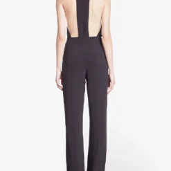 THE KOOPLES Chain-embellished Halter-neck Stretch-woven Jumpsuit -Default Template 2 R04174574 BLACK ALT03