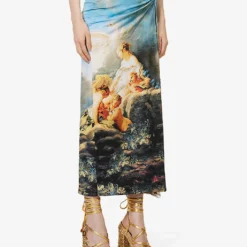 Roberto Cavalli Graphic-print Mid-rise Stretch-woven Skirt -Default Template 2 R04179648 MULTICOLOUR ALT02