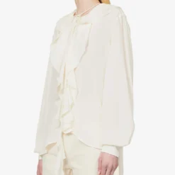 Victoria Beckham Ruffle-trim Self-tie Silk Shirt 9 Victoria Beckham Ruffle-trim Self-tie Silk Shirt -Default Template 2 R04180527 VANILLA ALT02