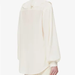 Victoria Beckham Ruffle-trim Self-tie Silk Shirt 10 Victoria Beckham Ruffle-trim Self-tie Silk Shirt -Default Template 2 R04180527 VANILLA ALT03