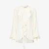 Victoria Beckham Ruffle-trim Self-tie Silk Shirt -Default Template 2 R04180527 VANILLA M