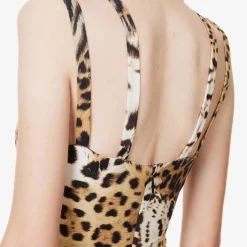 Roberto Cavalli Leopard-print Charm-embellished Stretch-woven Jumpsuit 13 Roberto Cavalli Leopard-print Charm-embellished Stretch-woven Jumpsuit -Default Template 2 R04180664 MULTICOLOUR ALT05