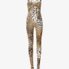 Roberto Cavalli Leopard-print Charm-embellished Stretch-woven Jumpsuit -Default Template 2 R04180664 MULTICOLOUR M