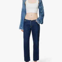 Distressed Flared-leg Low-rise Upcycled Denim Jeans -Default Template 2 R04180692 RINSEBLUEWASH ALT01