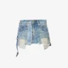 Patchwork-panel Low-waist Denim Mini Skirt -Default Template 2 R04180699 LIGHTBLUEWASH M