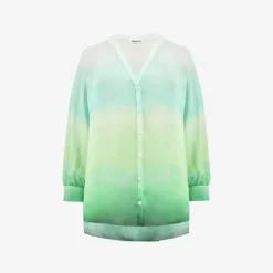 V-neck Gradient-pattern Woven Shirt