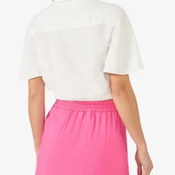 Flutter-sleeve Self-tie Relaxed-fit Woven Shirt 9 Flutter-sleeve Self-tie Relaxed-fit Woven Shirt -Default Template 2 R04185925 WHITE ALT03