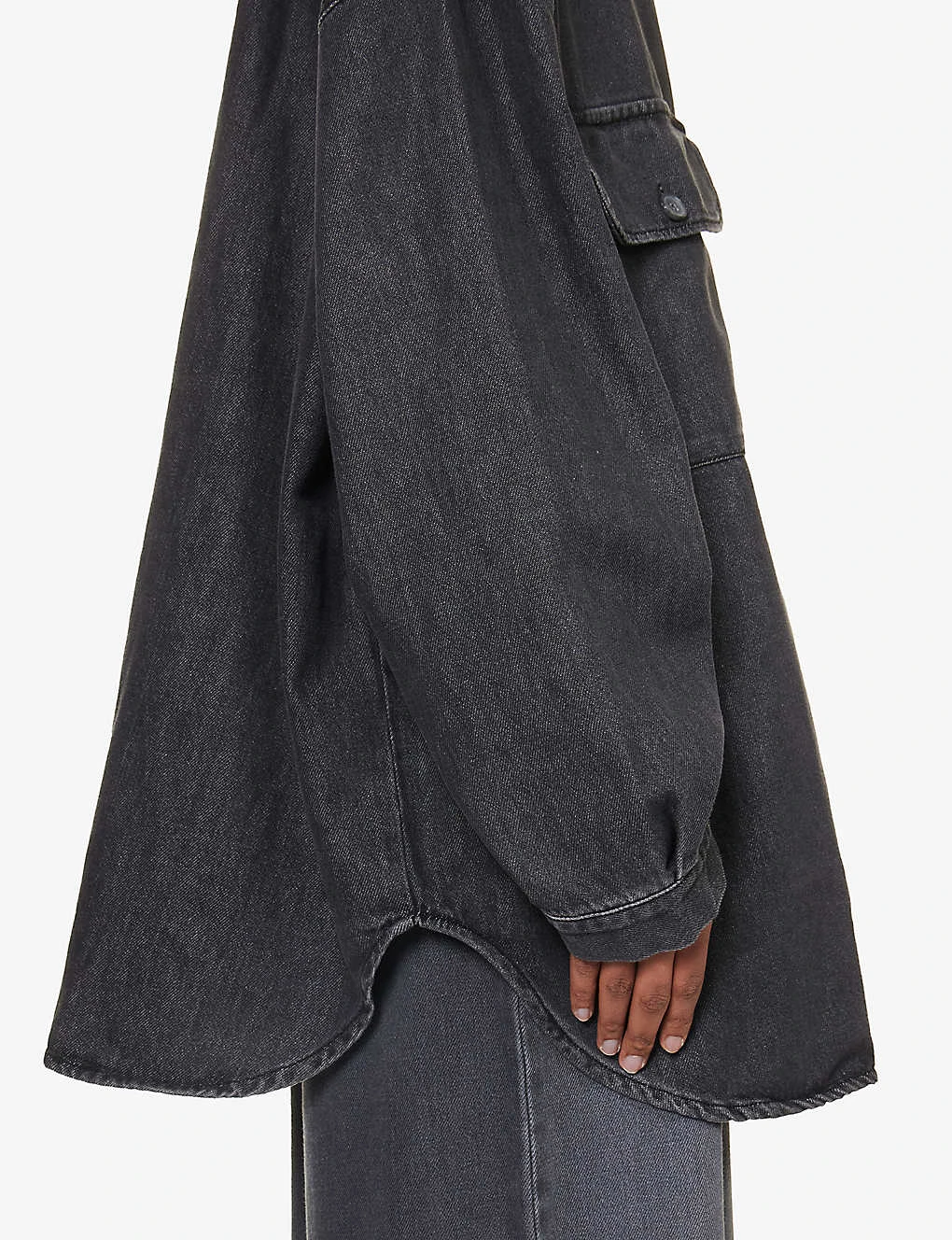 Dallas Oversized Faded-wash Denim Shirt 7 Dallas Oversized Faded-wash Denim Shirt - Image 5