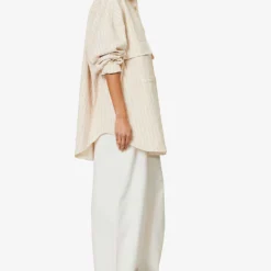 Dallas Oversized Striped Cotton-denim Shirt 8 Dallas Oversized Striped Cotton-denim Shirt -Default Template 2 R04186447 ORANGEPINSTRIPE ALT01