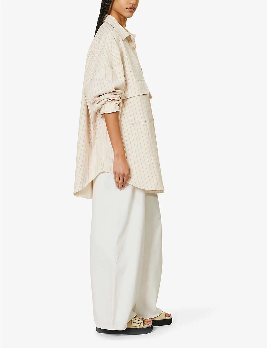 Dallas Oversized Striped Cotton-denim Shirt 4 Dallas Oversized Striped Cotton-denim Shirt - Image 2