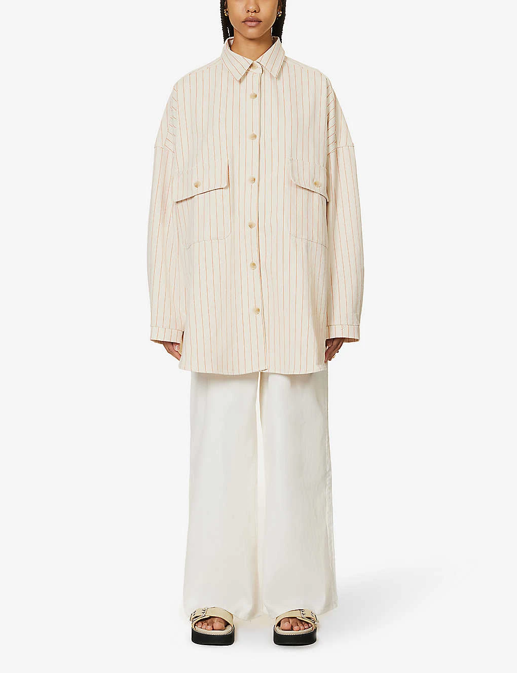 Dallas Oversized Striped Cotton-denim Shirt 5 Dallas Oversized Striped Cotton-denim Shirt - Image 3