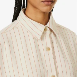 Dallas Oversized Striped Cotton-denim Shirt 11 Dallas Oversized Striped Cotton-denim Shirt -Default Template 2 R04186447 ORANGEPINSTRIPE ALT04