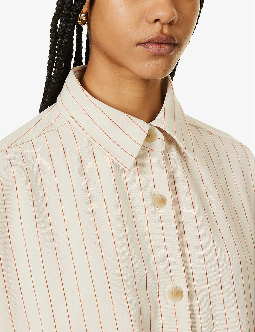 Dallas Oversized Striped Cotton-denim Shirt 7 Dallas Oversized Striped Cotton-denim Shirt - Image 5