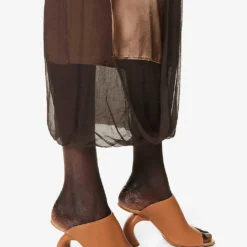 Dries Van Noten Panelled Silk-blend Midi Skirt -Default Template 2 R04186672 DARKBROWN ALT05