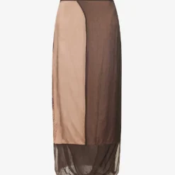 Dries Van Noten Panelled Silk-blend Midi Skirt