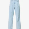 Kennedy Raw-waistband Wide-leg Mid-rise Jeans