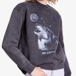 THE KOOPLES Graphic-print Relaxed-fit Cotton Sweatshirt 9 THE KOOPLES Graphic-print Relaxed-fit Cotton Sweatshirt -Default Template 2 R04187729 BLACKWASHED ALT02
