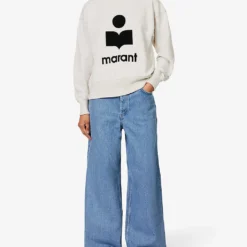 Isabel Marant Etoile Moby Logo-printed Cotton-blend Sweatshirt -Default Template 2 R04188804 ECRU ALT01