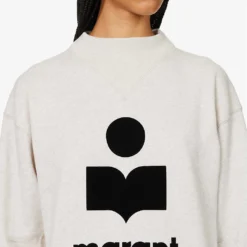 Isabel Marant Etoile Moby Logo-printed Cotton-blend Sweatshirt -Default Template 2 R04188804 ECRU ALT04