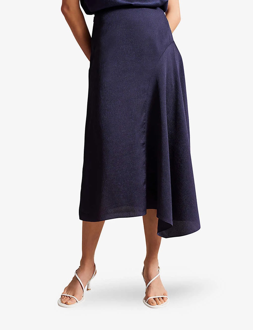 Ted Baker Francic High-waisted Asymmetric Stretch-satin Midi Skirt 5 Ted Baker Francic High-waisted Asymmetric Stretch-satin Midi Skirt - Image 3