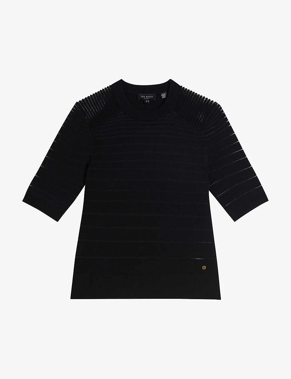 Ted Baker Kahlen Crew-neck Short-sleeve Knitted T-shirt 3 Ted Baker Kahlen Crew-neck Short-sleeve Knitted T-shirt