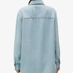 CLAUDIE PIERLOT Calisto Loose-fit Long-sleeve Woven Shirt 10 CLAUDIE PIERLOT Calisto Loose-fit Long-sleeve Woven Shirt -Default Template 2 R04189873 DENIMJEAN ALT03