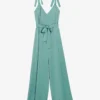 CLAUDIE PIERLOT Jizzie V-neck Satin Jumpsuit