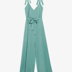 CLAUDIE PIERLOT Jizzie V-neck Satin Jumpsuit