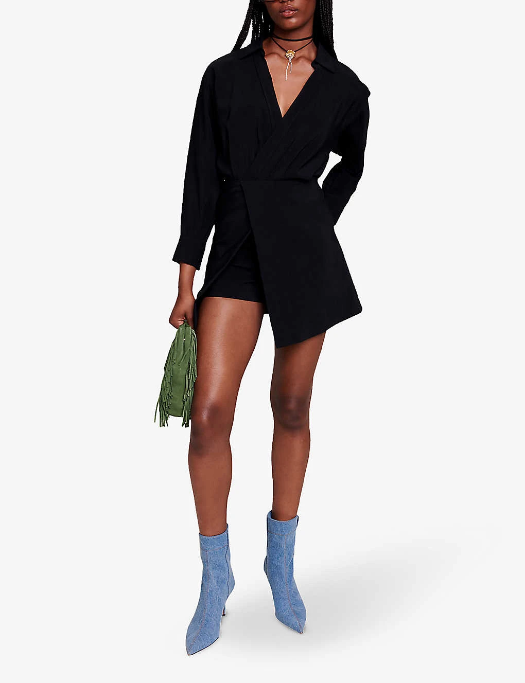 Maje Ilanie Wrap-front Woven Jumpsuit 4 Maje Ilanie Wrap-front Woven Jumpsuit - Image 2