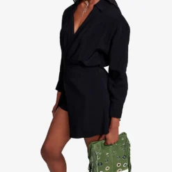 Maje Ilanie Wrap-front Woven Jumpsuit 9 Maje Ilanie Wrap-front Woven Jumpsuit -Default Template 2 R04190376 NOIRGRIS ALT02