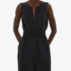 Whistles Danny Shirred-waist Sleeveless Linen Jumpsuit 9 Whistles Danny Shirred-waist Sleeveless Linen Jumpsuit -Default Template 2 R04190959 BLACK ALT02