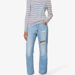 Levis Ribcage Distressed Straight-leg High-rise Jeans 10 Levis Ribcage Distressed Straight-leg High-rise Jeans -Default Template 2 R04191397 Z5993MEDIUMINDIGO ALT01