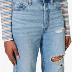 Levis Ribcage Distressed Straight-leg High-rise Jeans 13 Levis Ribcage Distressed Straight-leg High-rise Jeans -Default Template 2 R04191397 Z5993MEDIUMINDIGO ALT04